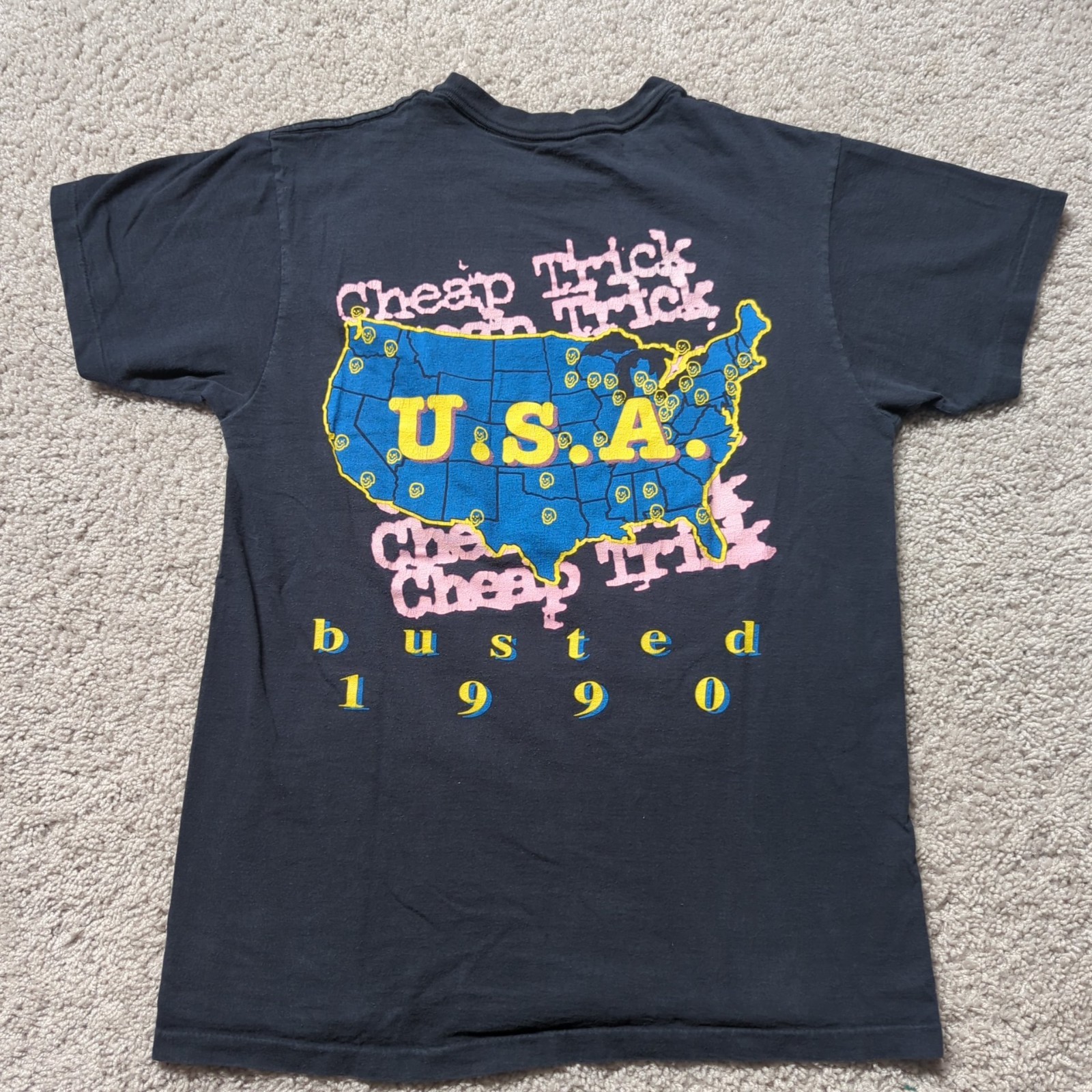 VTG 1990 Cheap Trick Busted Tour Shirt Mens M Rock Band Merch Single Stitch