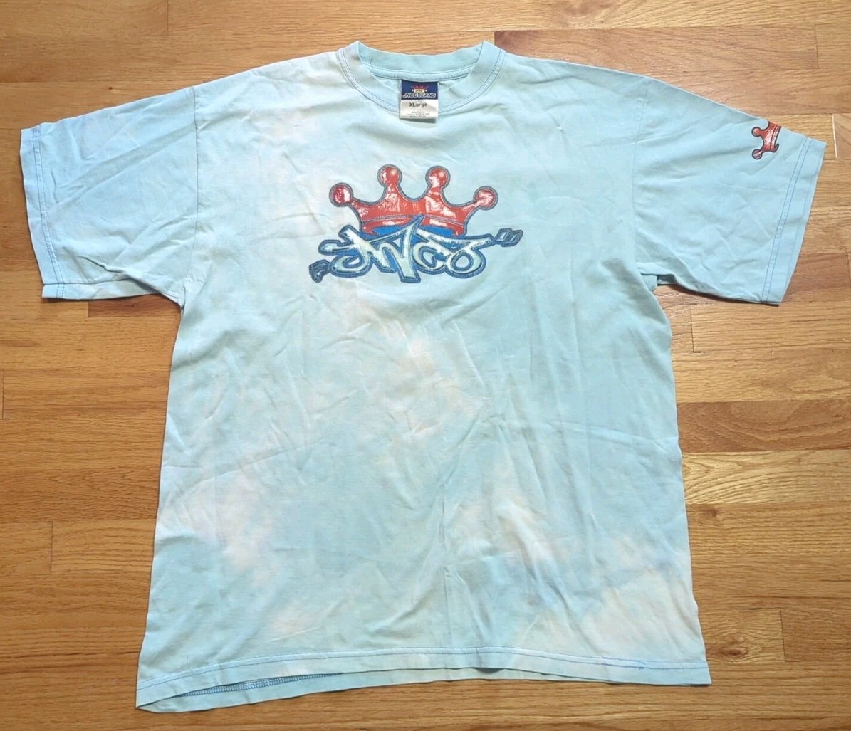 Vintage JNCO Jeans Graphic Shirt Men XL Graffiti Crown Logo 90s Y2K Rave Skater