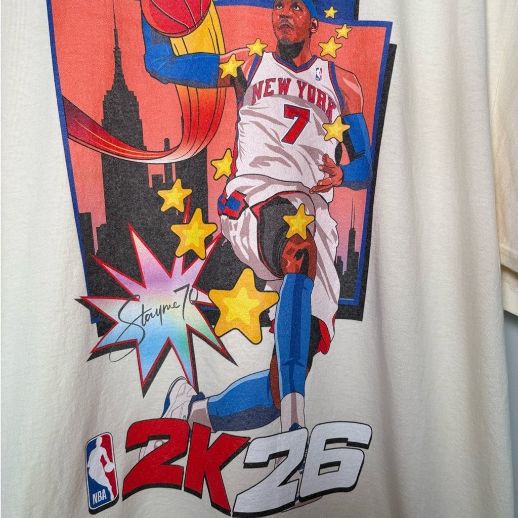 Exclusive NBA 2K26 x New York Knicks Graphic Tee – Size Large Brand New