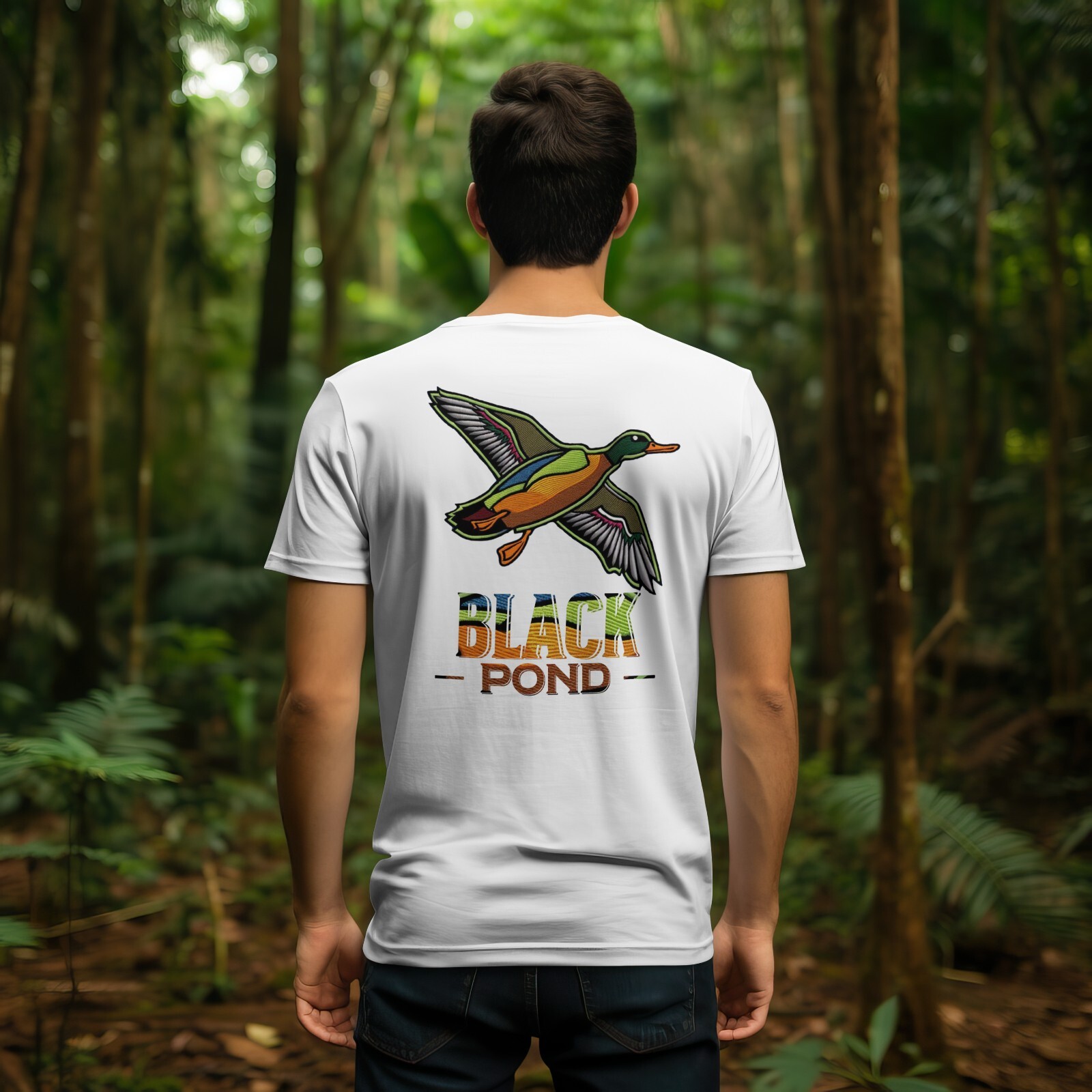 Black Pond Duck Hunting Men&rsquo;s T-shirt Outdoorsman Wear 100% cotton