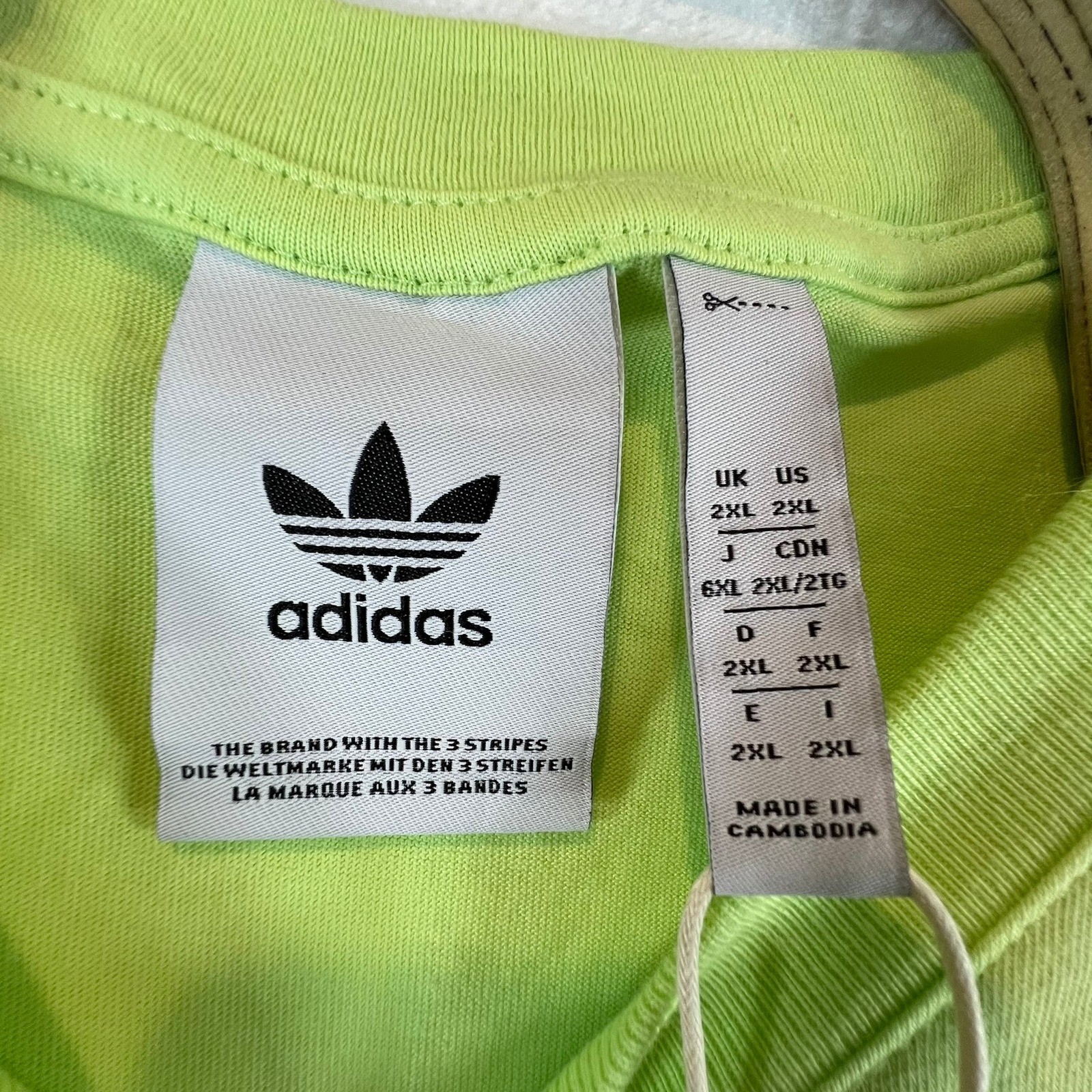 Adidas Essential Tee Mens 2XL Pulse Lime Green Trefoil Logo IL2520 NWT