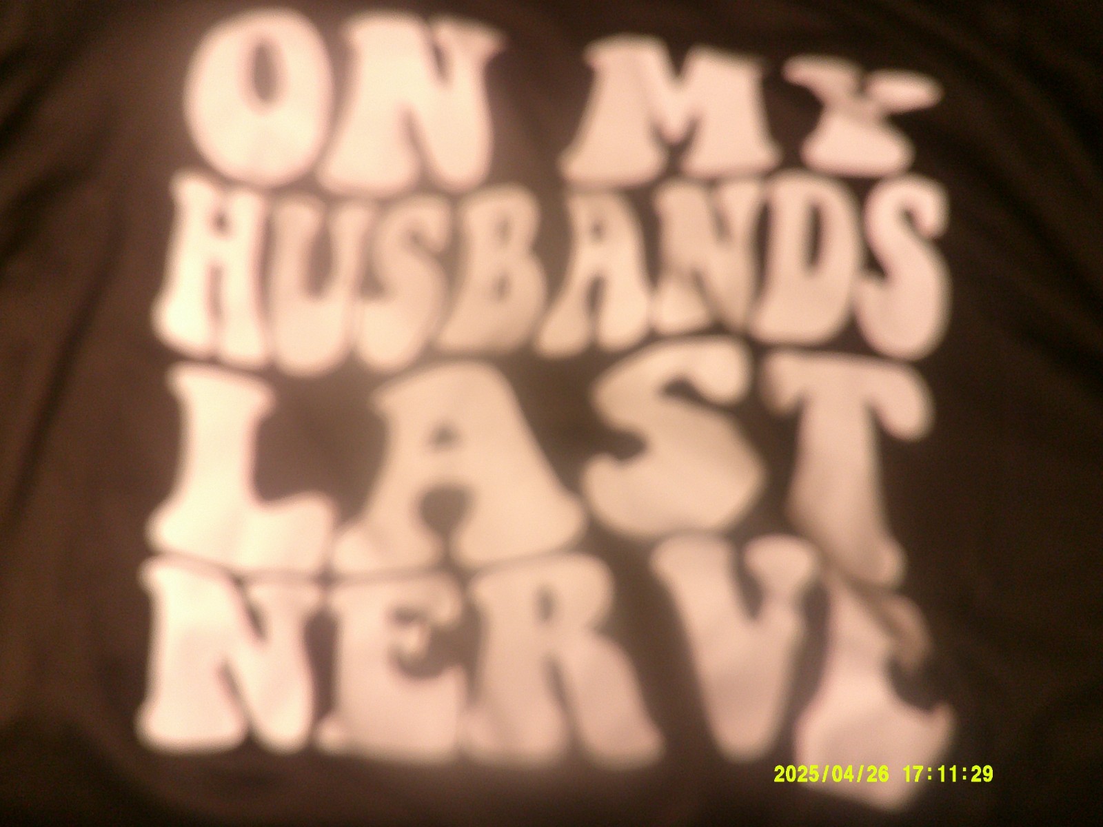 NEW-On My Husbands Last Nerve-Female Adult 3 XL Black 2 Sided T shirt