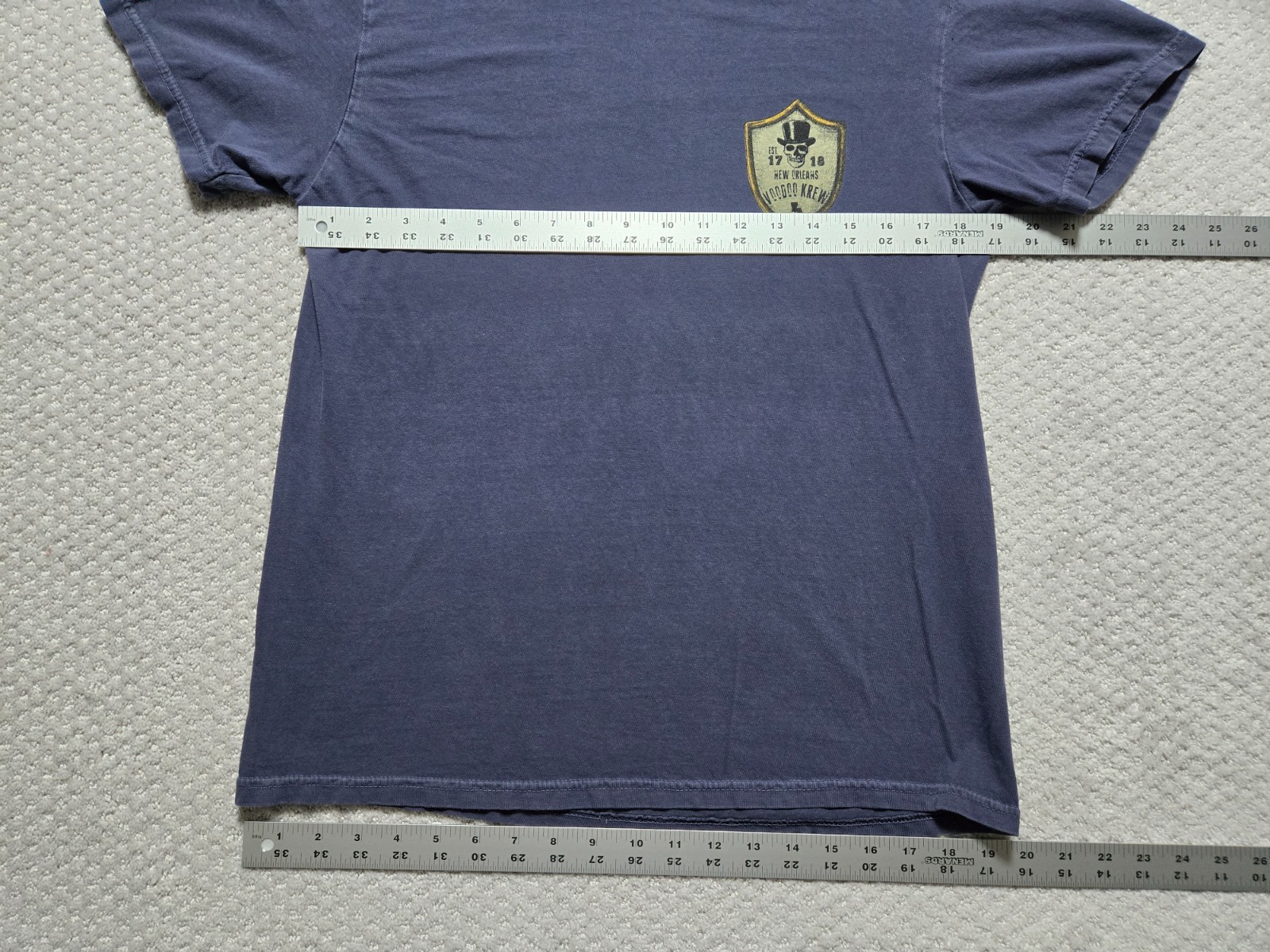 New Orleans Voodoo Krew T-Shirt ~ Men’s Medium ~ Blue-gray ~ Color Comfort ~