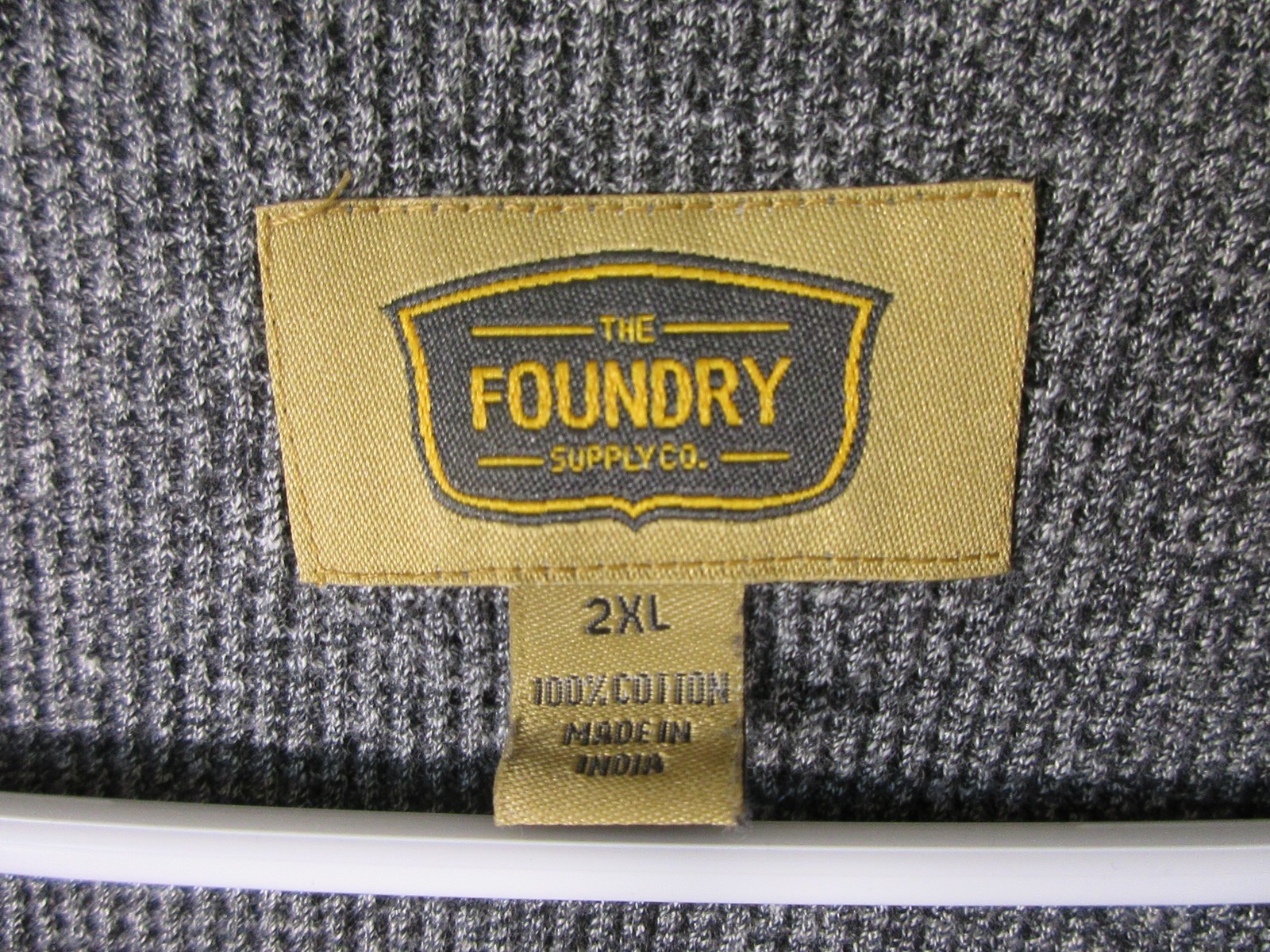 The Foundry Supply Co. Mens Pullover Thermal Shirt Long Sleeve Sz 2XL Black/Gray