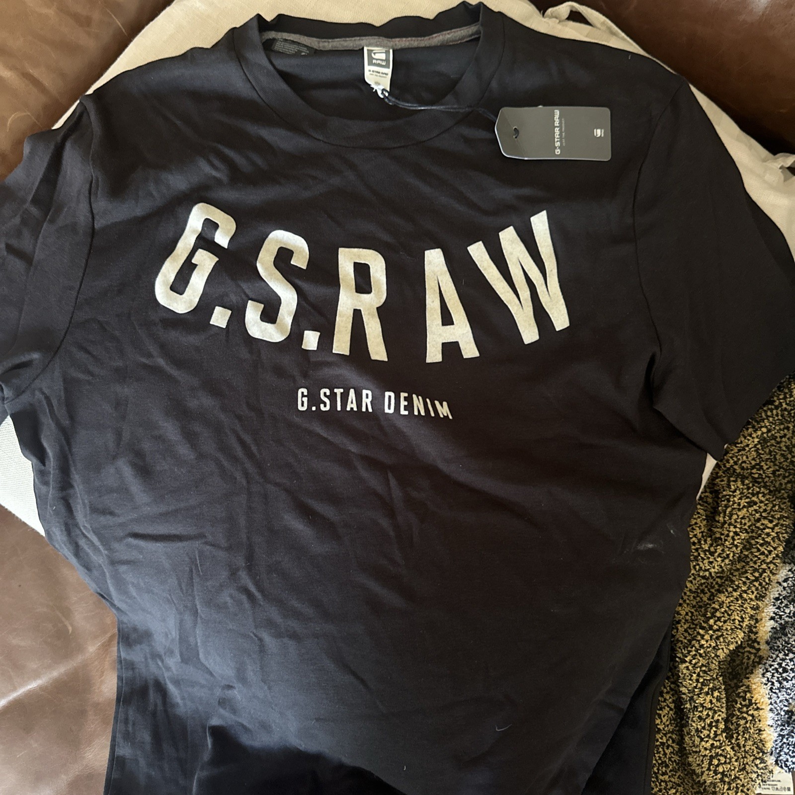 NWT G-Star Raw Felt Applique Logo Slim T-Shirt XXLarge Organic Cotton
