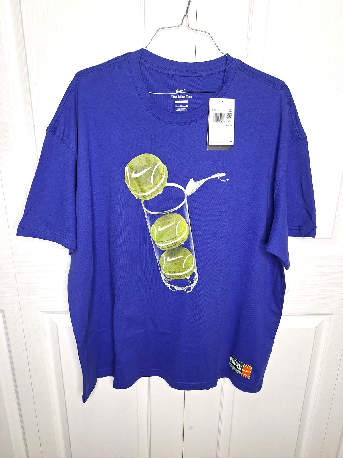 Nike Court Paris Macaron Celestine Blue Tennis T-Shirt size 2XL Oversized 2025
