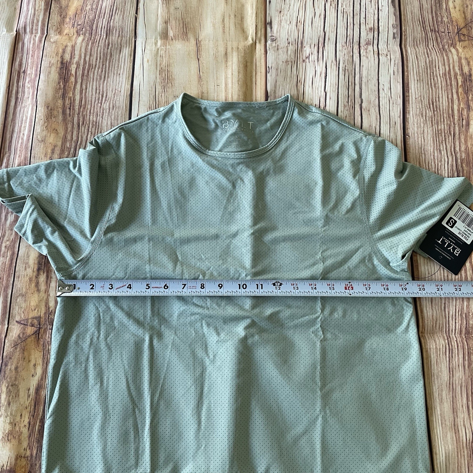 NWT BYLT Premium Basics 2.0 Drop Cut Lux Short Sleeve Men’s Size Small Fog Blue
