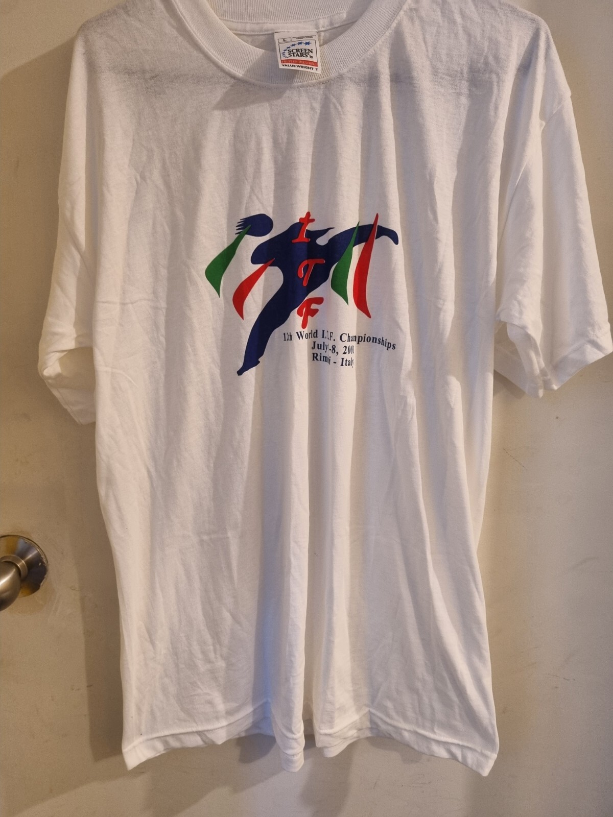 Taekwondo 2001 Italy Rimini championship Size L Pit To Pit 46cm Length 76cm