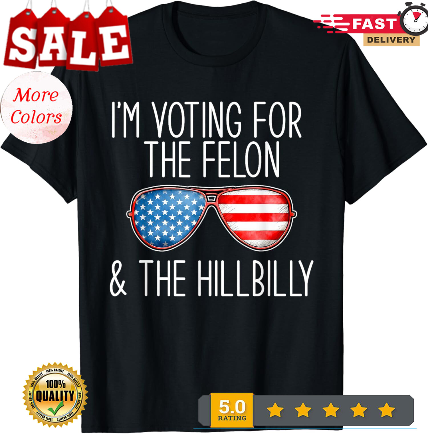 2025/Im Voting For The Felon And The Hillbilly 2024 Unisex T-Shirt