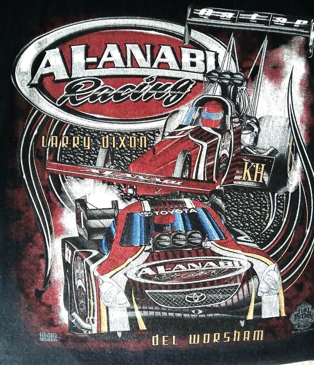 Vintage Larry Dixon Top fuel – Del Worsham Funny Car T Shirt NHRA Team Al-Anabi