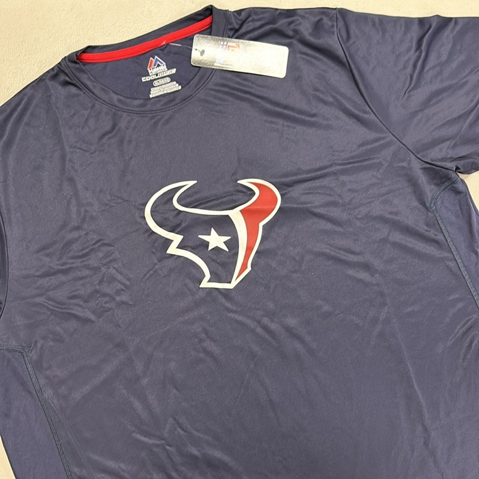 Majestic NFL Mens Houston Texans Synthetic Tee Shirt TShirt Top Size XL 46-48