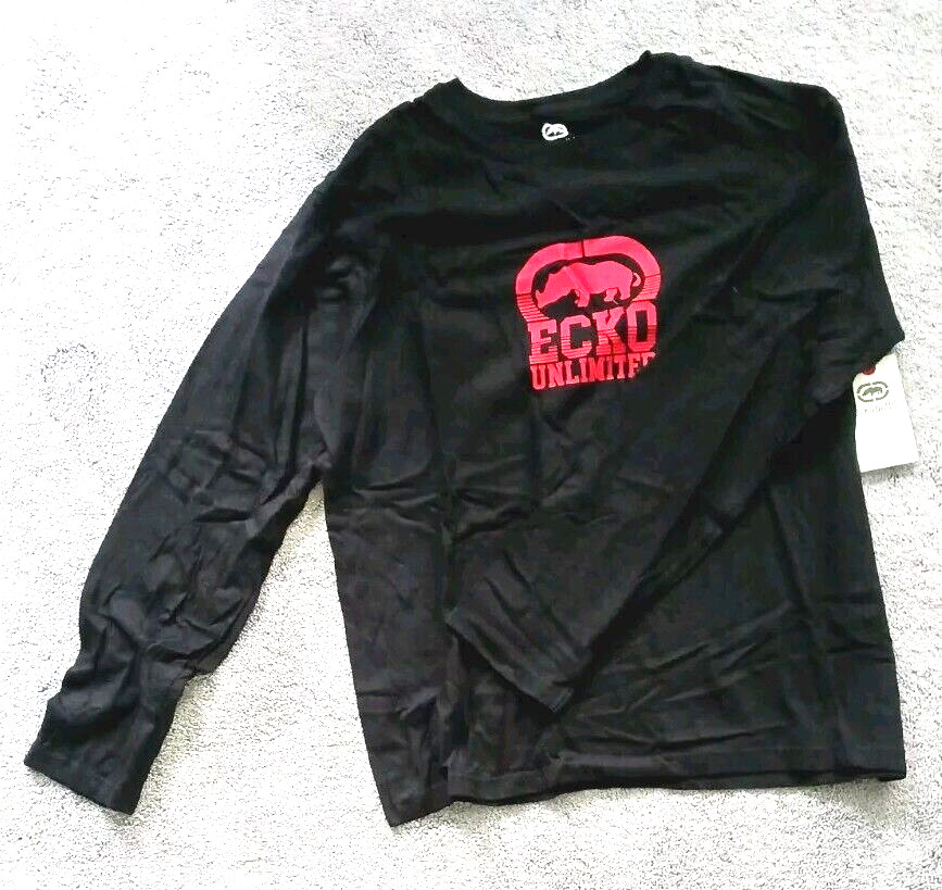 ECKO UNLTD sz M Black Logo Crew Graphic Long Sleeve T-Shirt EK5400