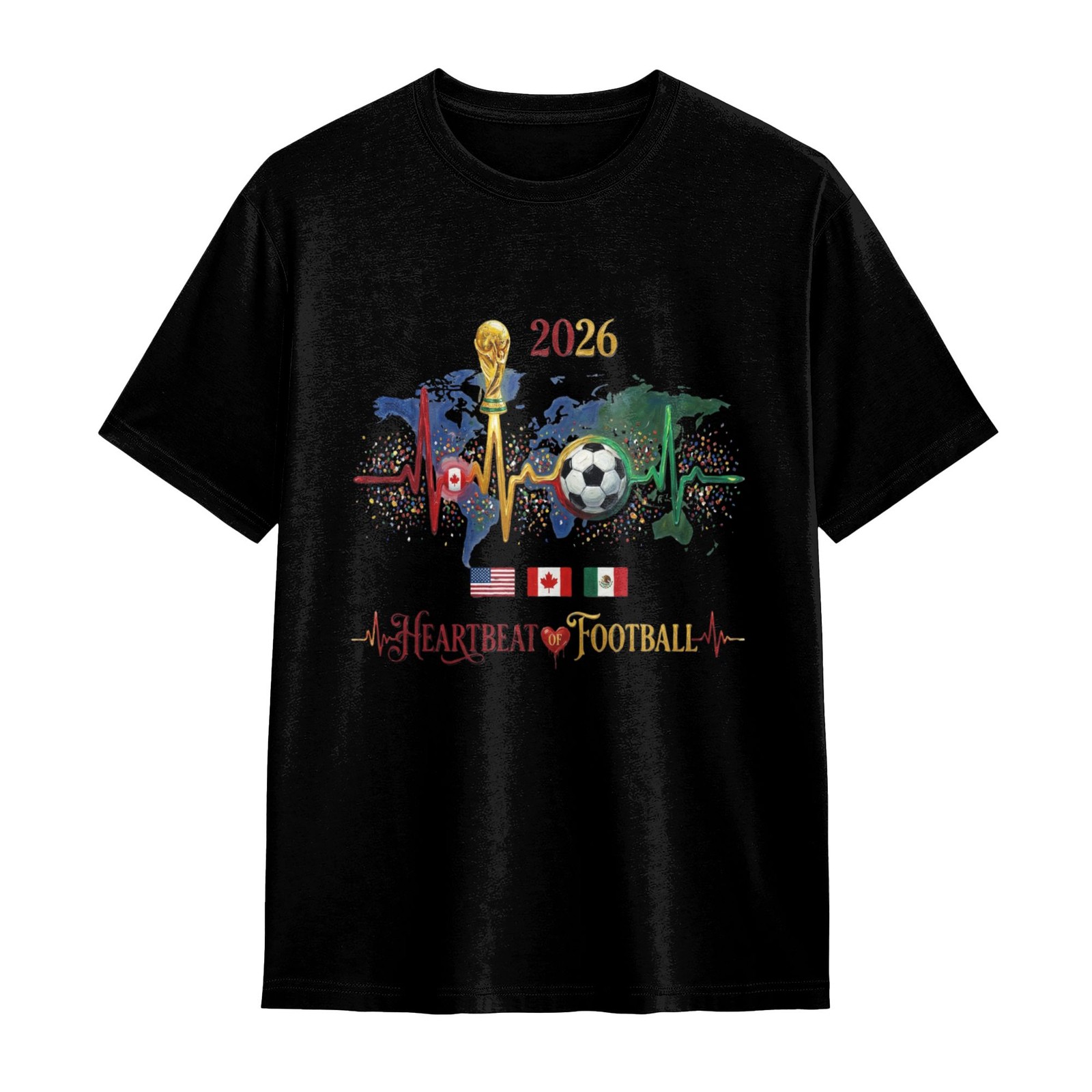 Limited Edition Heartbeat of Football 2026 WC T-Shirt Soccer Championship