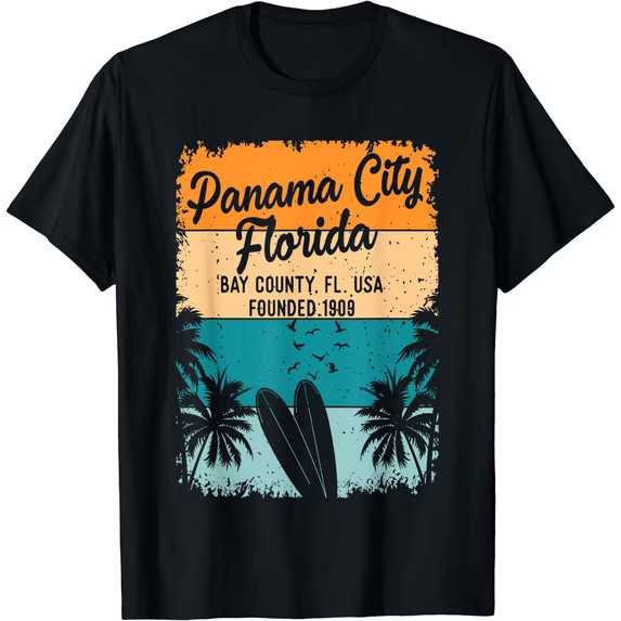 Panama City Beach Florida Black T-Shirt