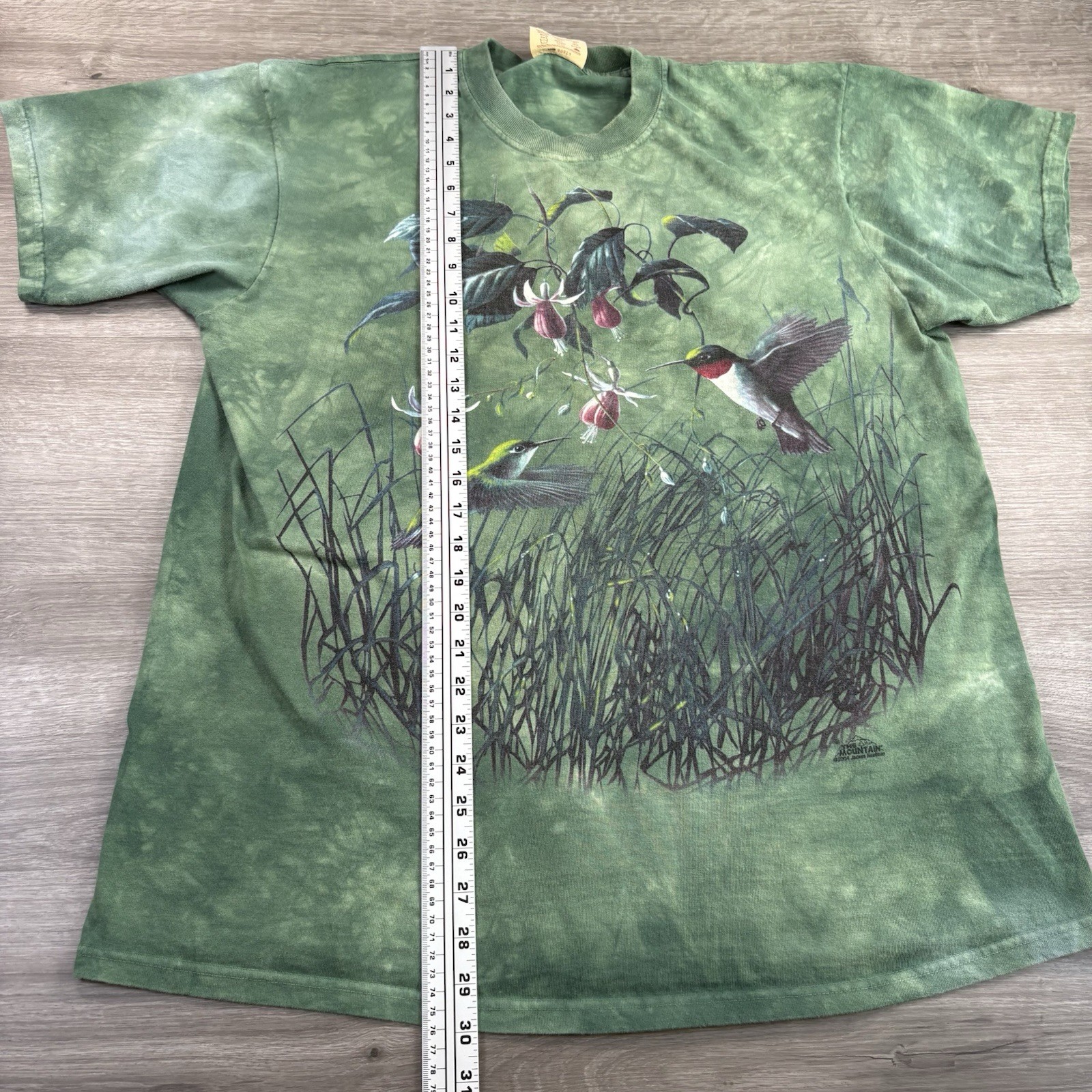 Vtg Y2k 2004The Mountain James Hautman Hummingbird Flower Nature T-Shirt Size L