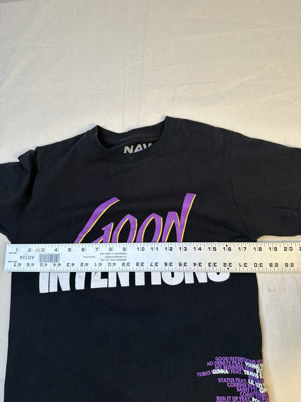 NAV x VLONE Good Intentions Promo Doves Tour Merch T-Shirt Small Hip Hop Rap