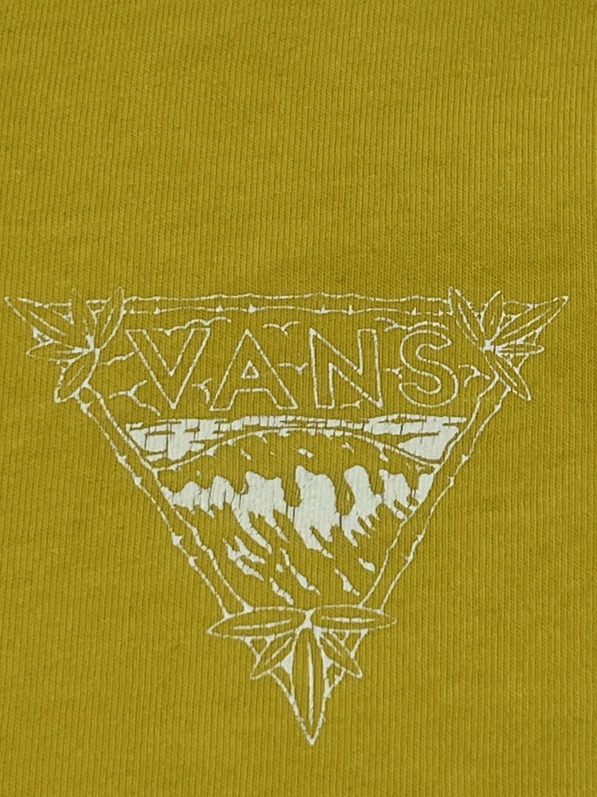 Vans Yellow T-Shirt with Logo On Back& Front Left Chest -Medium