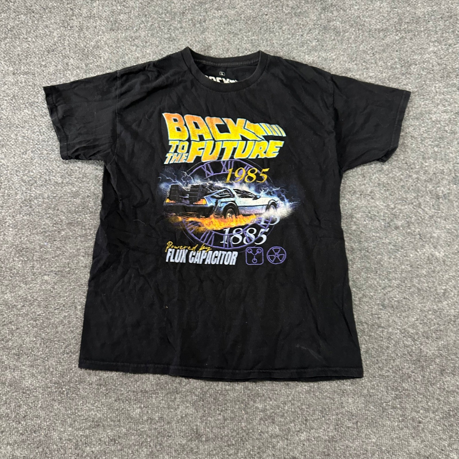 Ripple Junction T-Shirt Mens Size L Black Back to the Future Movie Graphic Tee