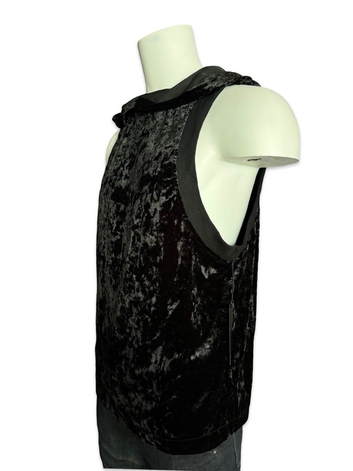 WIDOW by LIP SERVICE UNISEX GOTHIC PUNK ROCKER CRUSHED VELVET SHIRT HOODIE