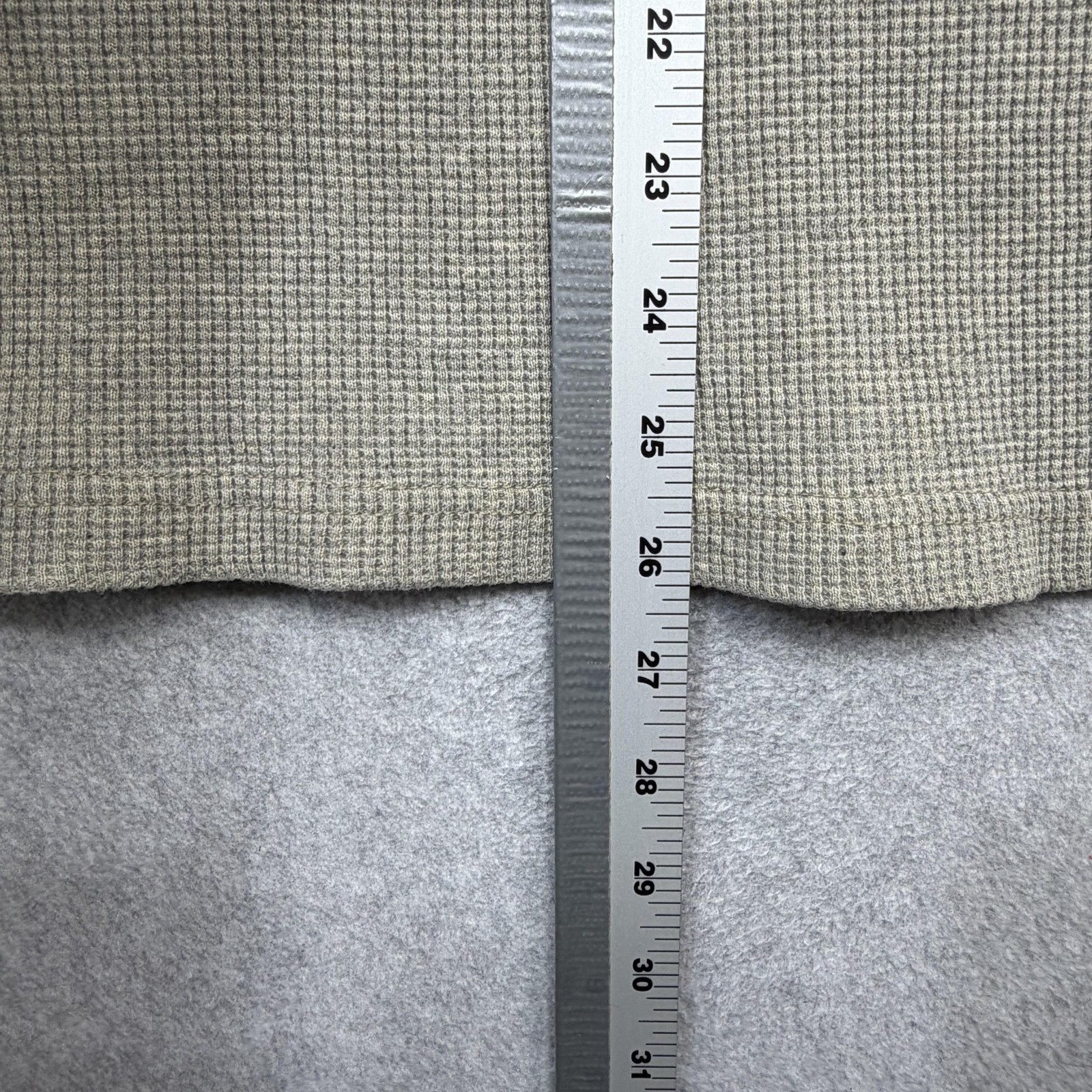 LL Bean Henley Shirt Mens XL Oatmeal Long Sleeve Waffle Knit Cotton Made USA