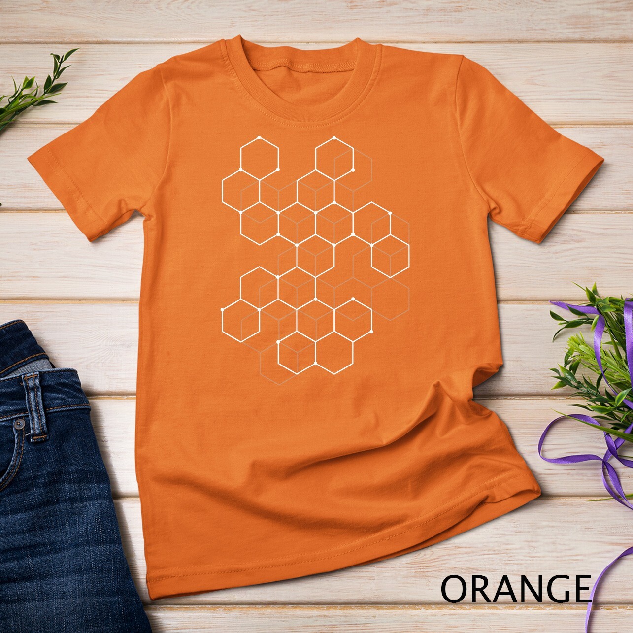 Hexagon Pattern Mathematics Science Graphic Design Light T-Shirt Unisex T-shirt