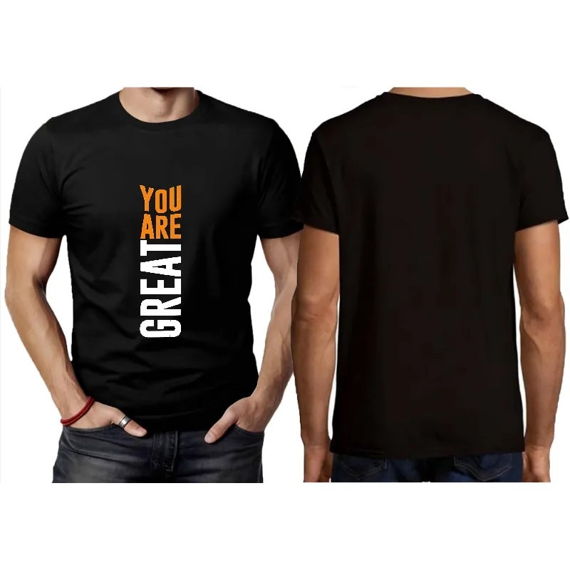 Men&rsquo;s 100% Cotton T-Shirt Teens Short Sleeve Crew Neck YOU ARE GREAT