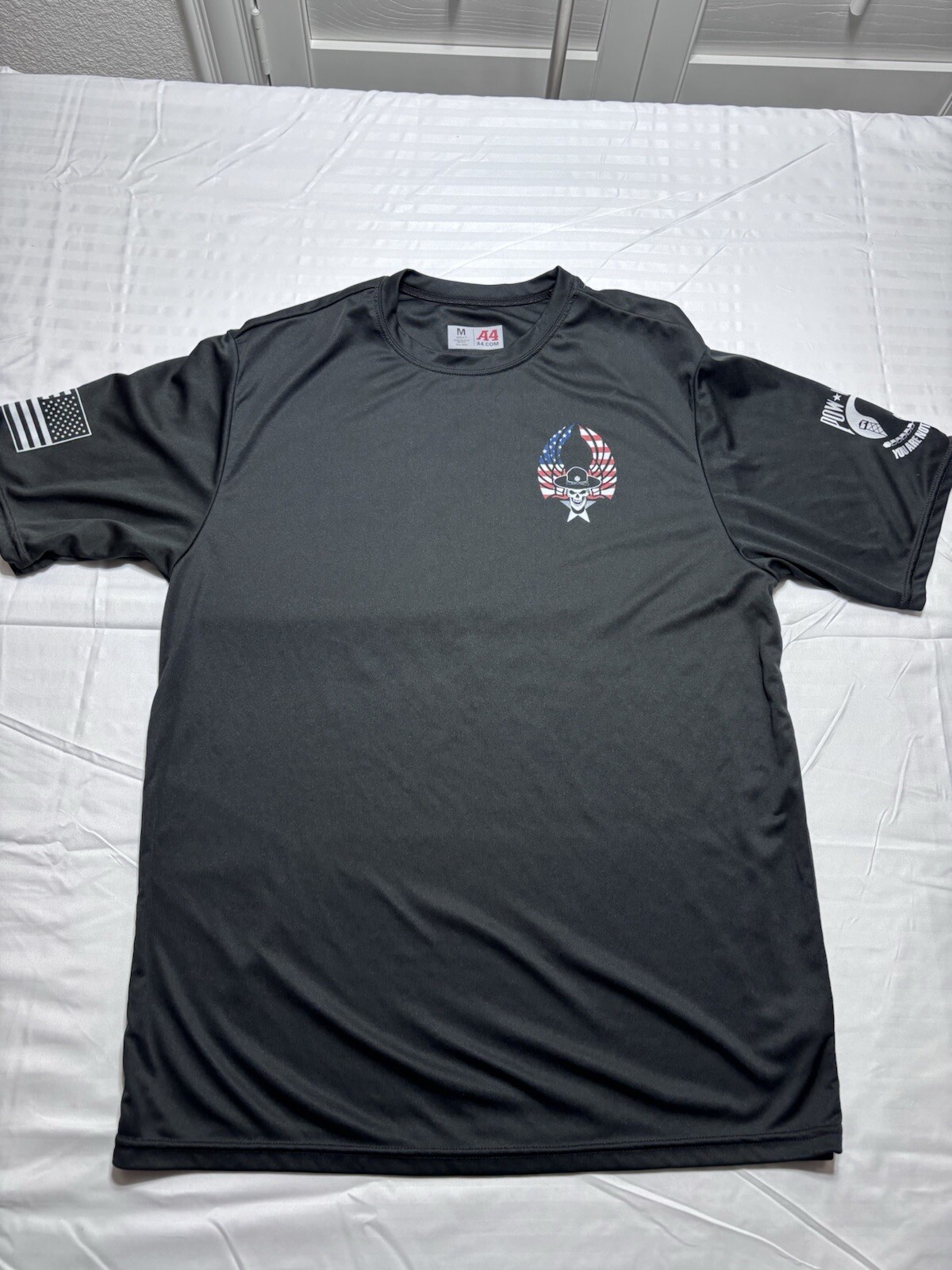 A4 Short Sleeve Shirts Men&rsquo;s Red Black Small & Medium Shirts 2pc