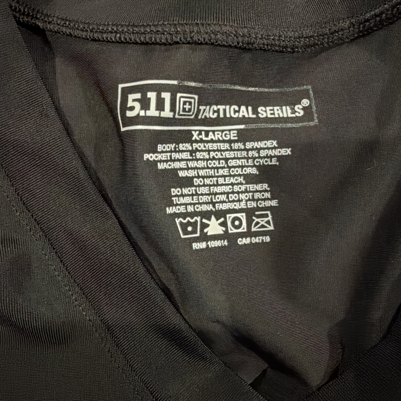 5.11 Tactical Series Holster Shirt Mens XL Black Crew Neck Concealed Carry S/S