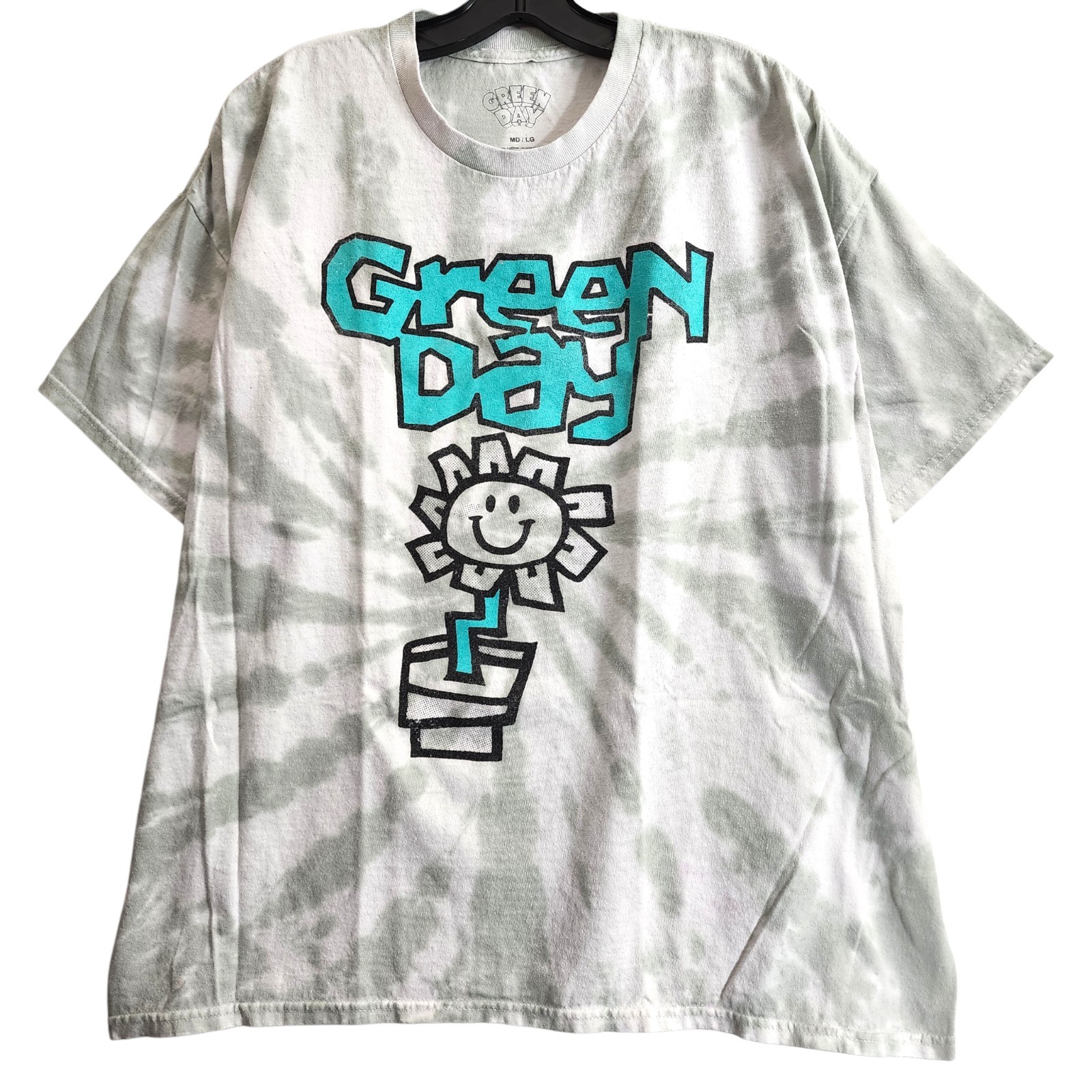 GREEN DAY Shirt Adult Medium White Gray KERPLUNK Graphic Print Tie Dye Punk Band