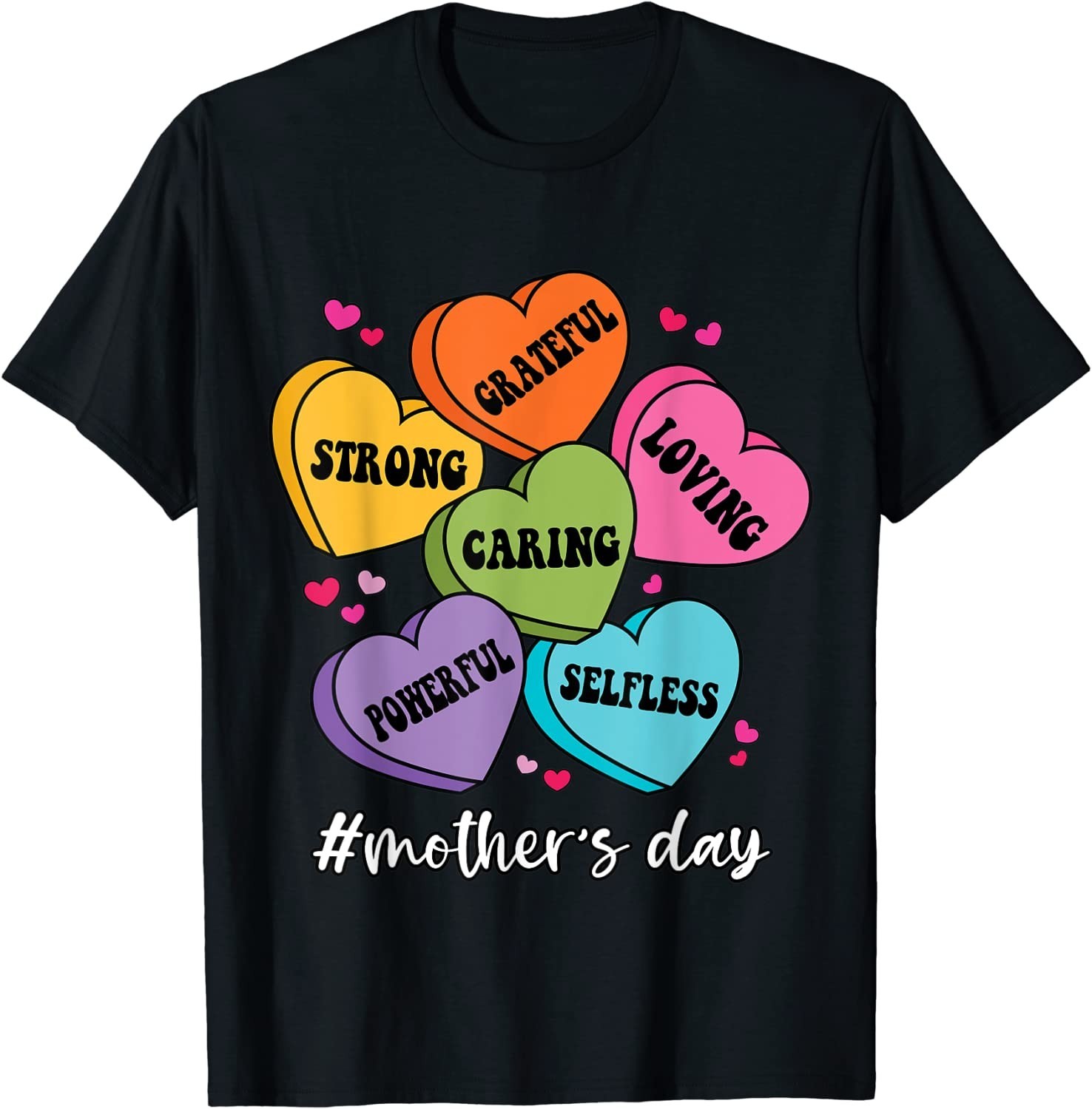 NEW LIMITED! Happy Mother&rsquo;s Day 2026 Mothers Day Hearts Mom Tee – MADE IN USA