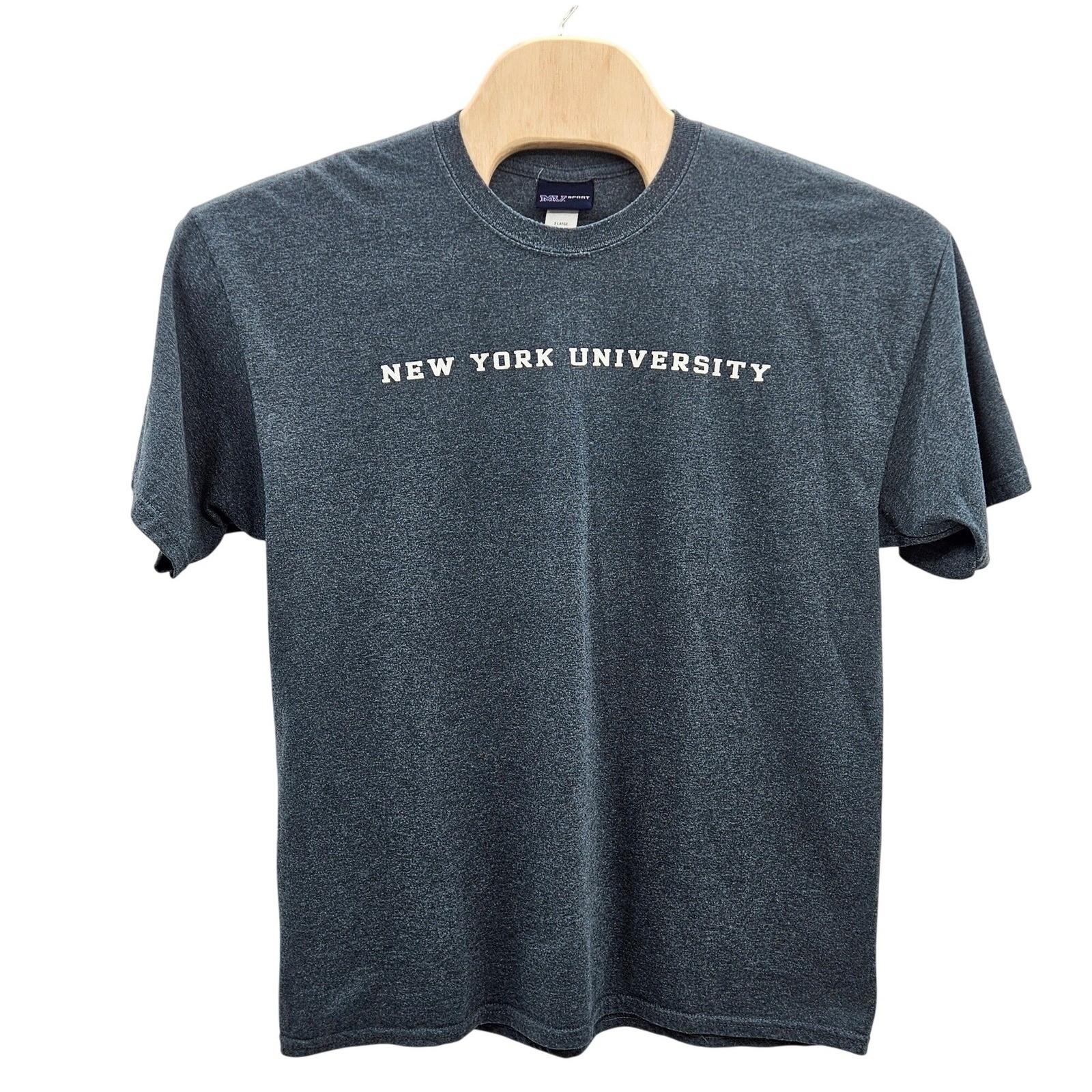 MV Sport New York University NYU T-Shirt Charcoal Heather Grey Mens XL
