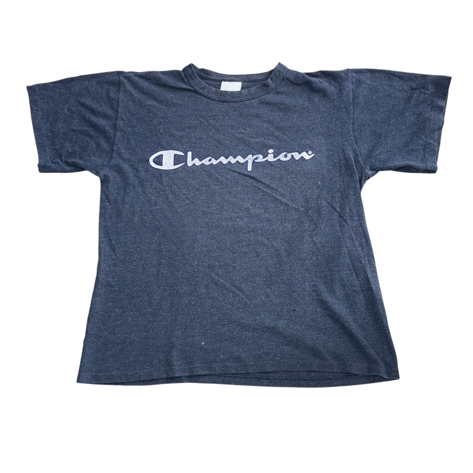 Champion Mens T Shirt Blue Single Stitch 90s Retro Size Medium