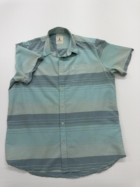 Polo Mens Shirt Light Blue Striped Cotton Button Up Logo XL Regular