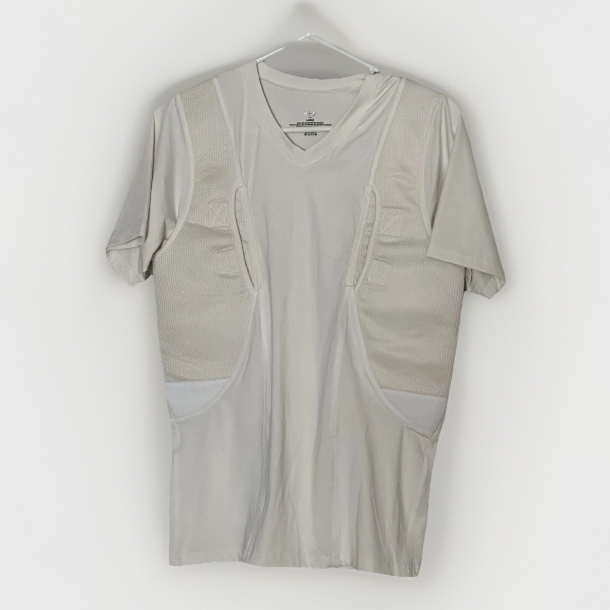 CCW Tactical Shirt Large White Compression Short Slv Concealed Carry Holster