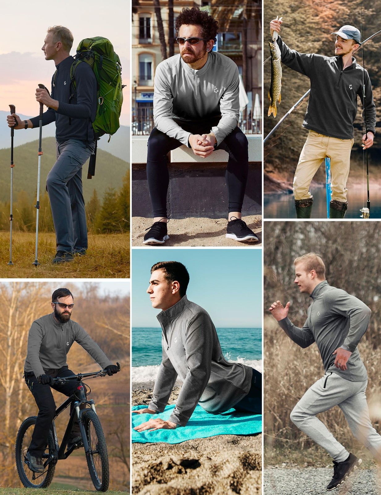 3Pack Quarter 1/4 Zip Pullover Men Dry Fit Sweatshirts 1/2 Half Zip Long Slee…