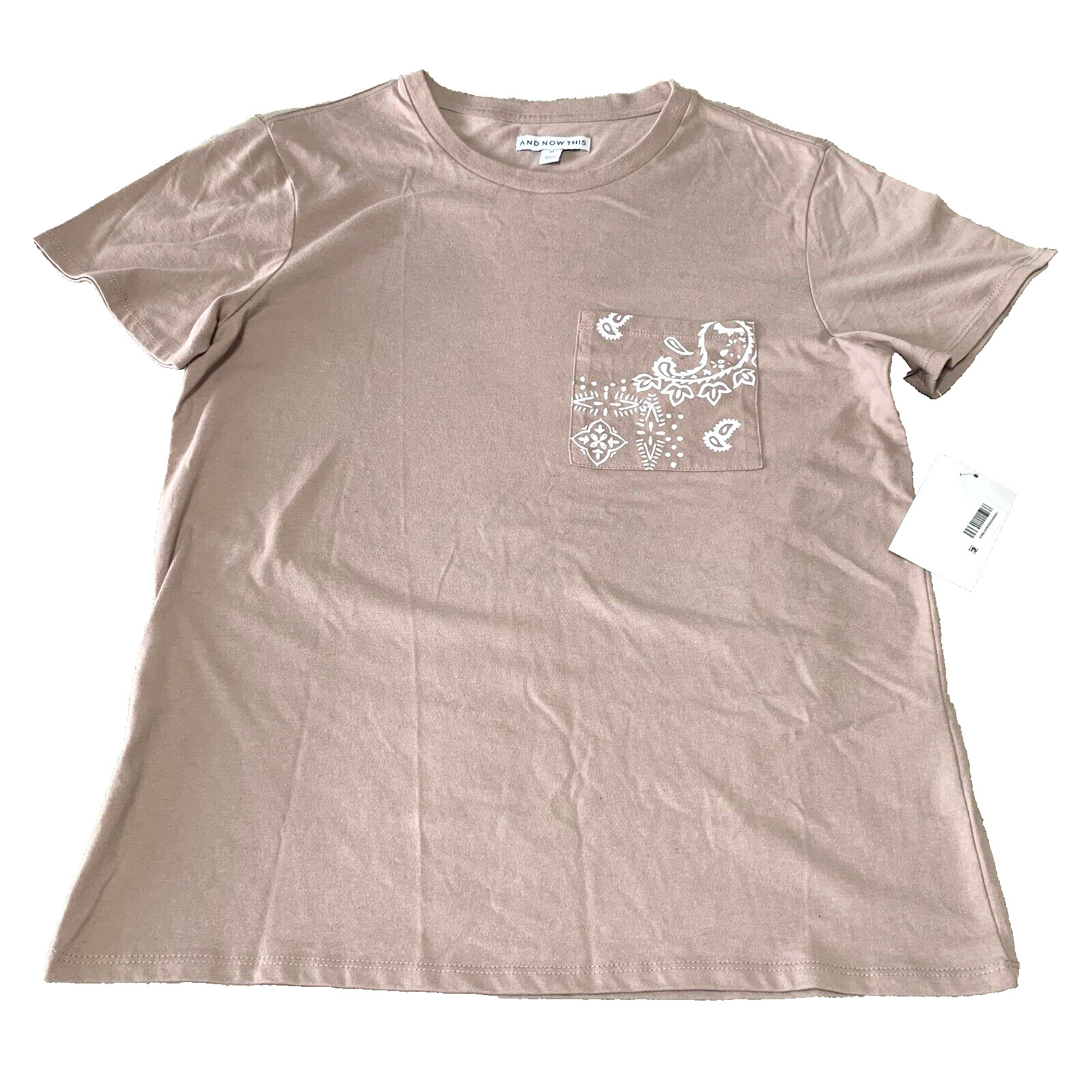 And Now This Men&rsquo;s T-Shirt Paisley Bandana-Print Pocket Pink Size Medium NWD