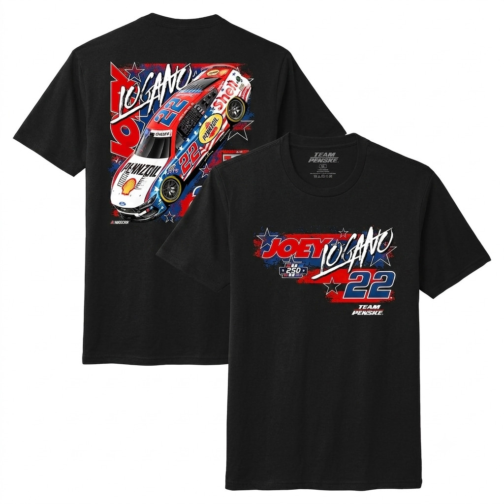 Joey Logano Pennzoil Patriotic Racing T Shirt Team Penske Fan Tee