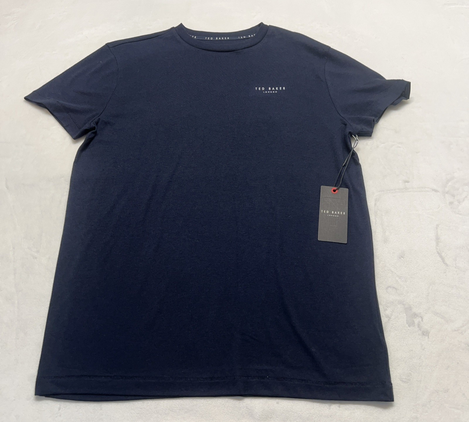 NWT Ted Baker Mens S London Logo Tee Lounge T-Shirt Navy Blue Short Sleeve