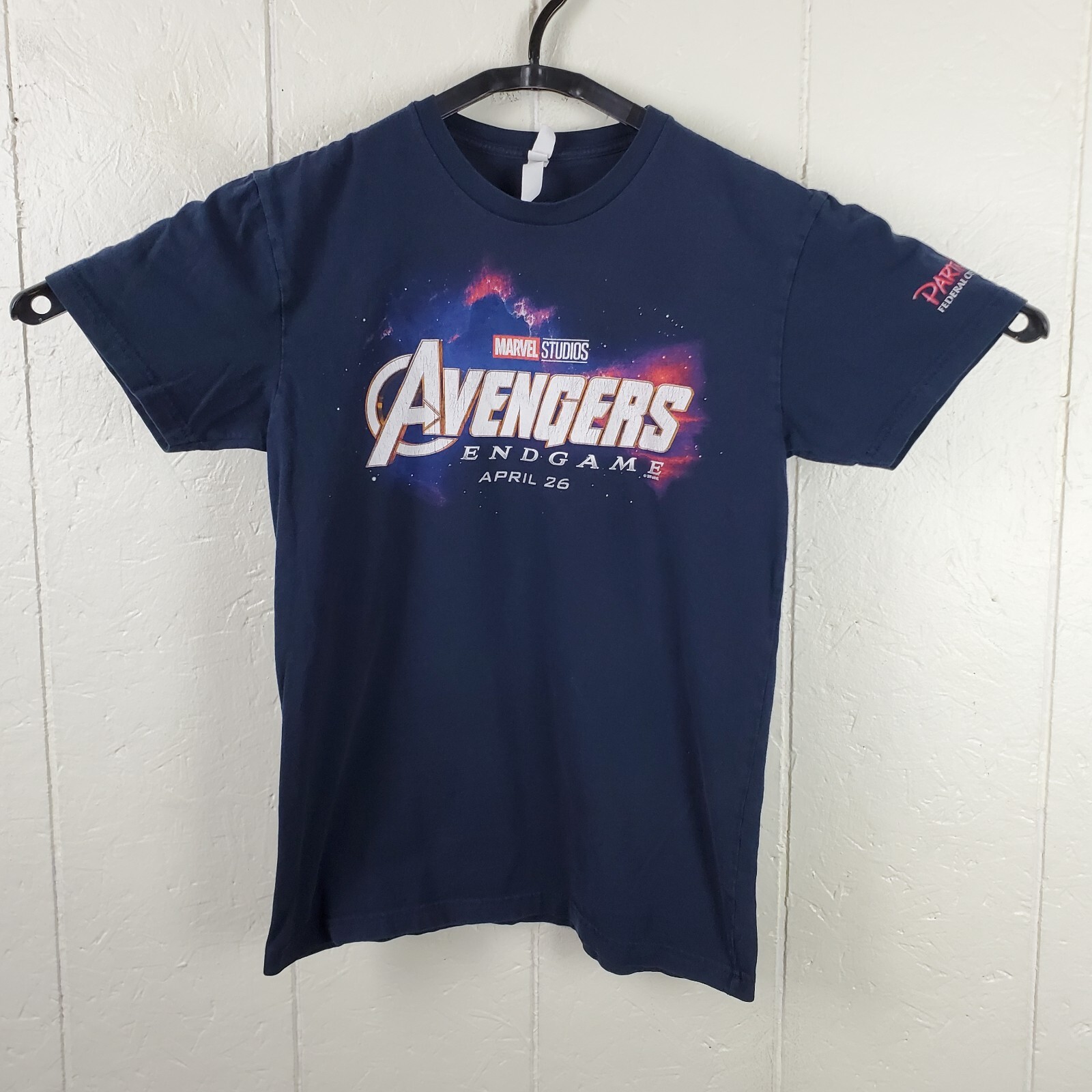 Avengers Endgame Shirt Mens Small Blue Crew Neck Short Sleeve Graphic Stretch