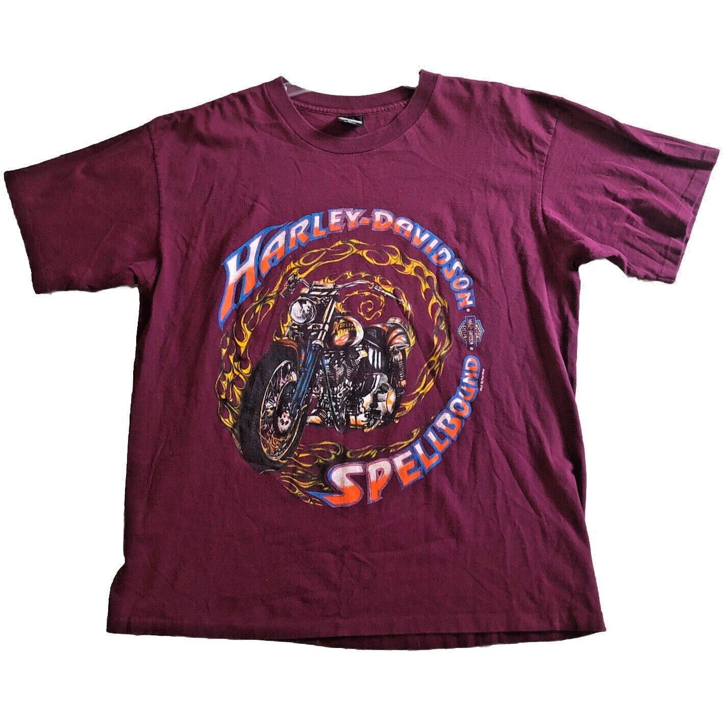 VTG Harley Davidson Spellbound Flame T-shirt Size XL Single Stitch USA Fun Wear