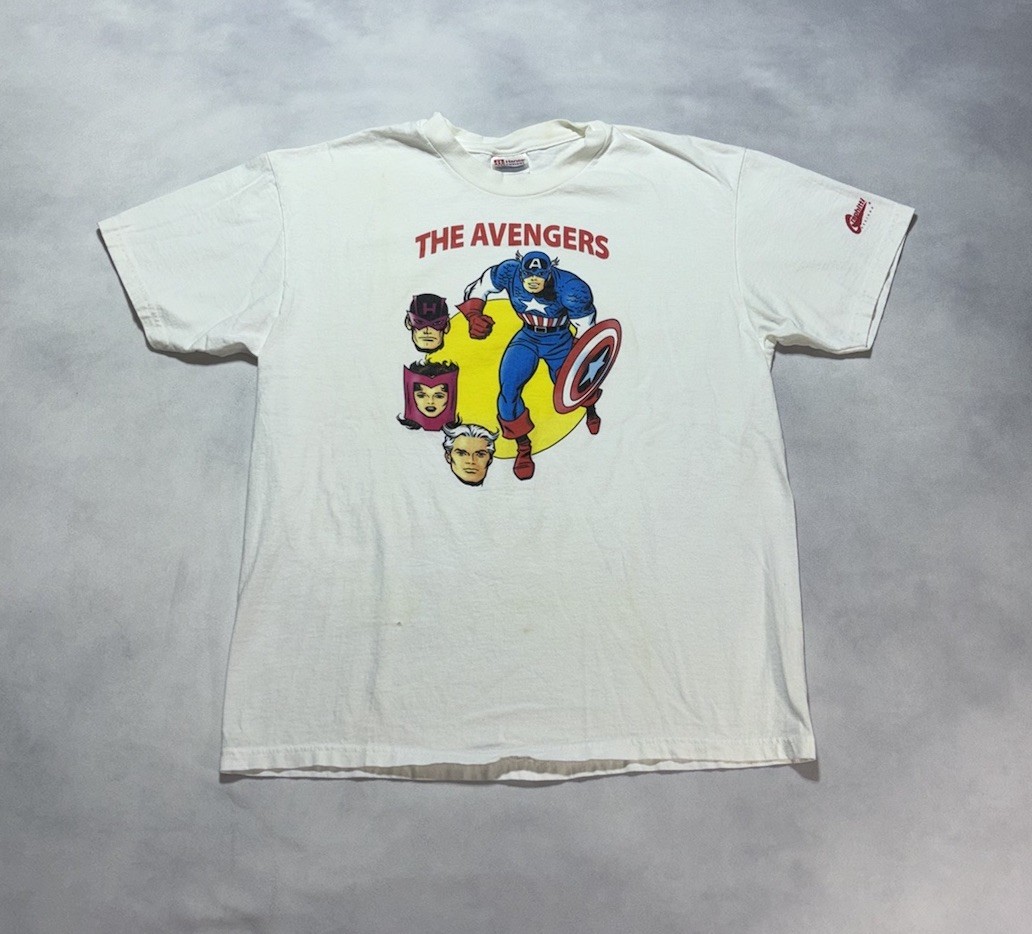 Vintage Captain America Marvel Comic Promo T Shirt Mens L Graphitti 1999 RARE