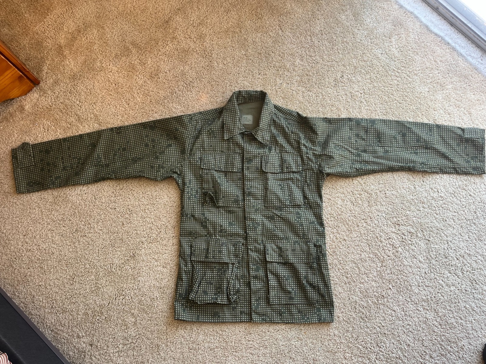 Authentic Military Surplus Combat Coat Hot Weather Woodland Camo Medium Long