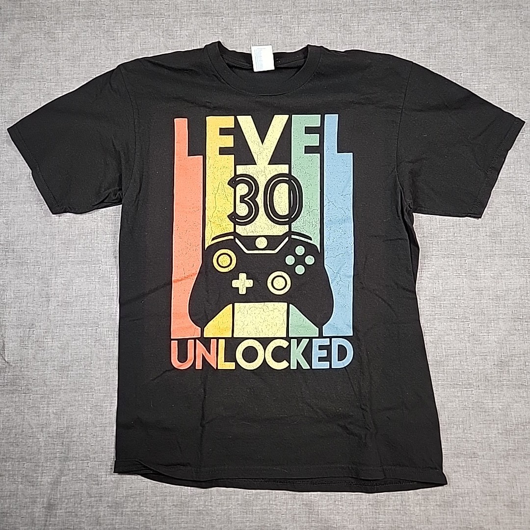 Level 30 Unlocked T Shirt Size M 30th Birthday Gamer Shirt