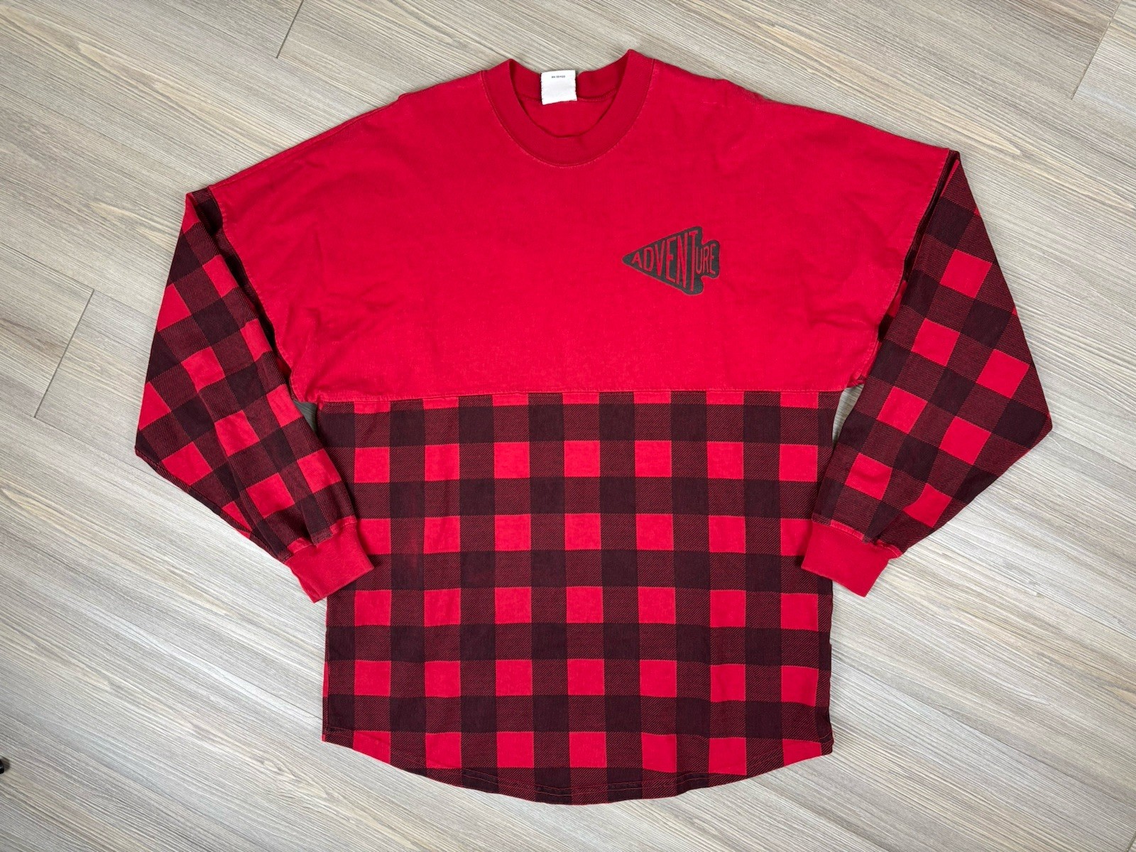 Vintage Buffalo Plaid Spirit Jersey Mens S Long Sleeve