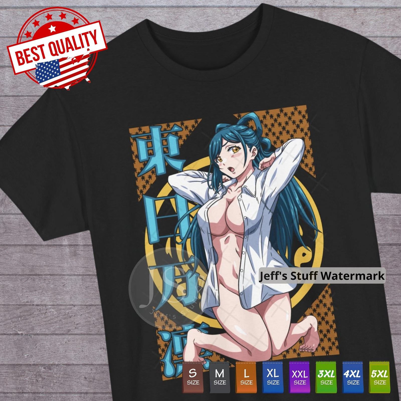 Azuma Himari Waifu T Shirt Japanese Ecchi Tee Anime Manga Cosplay Otaku Clothing