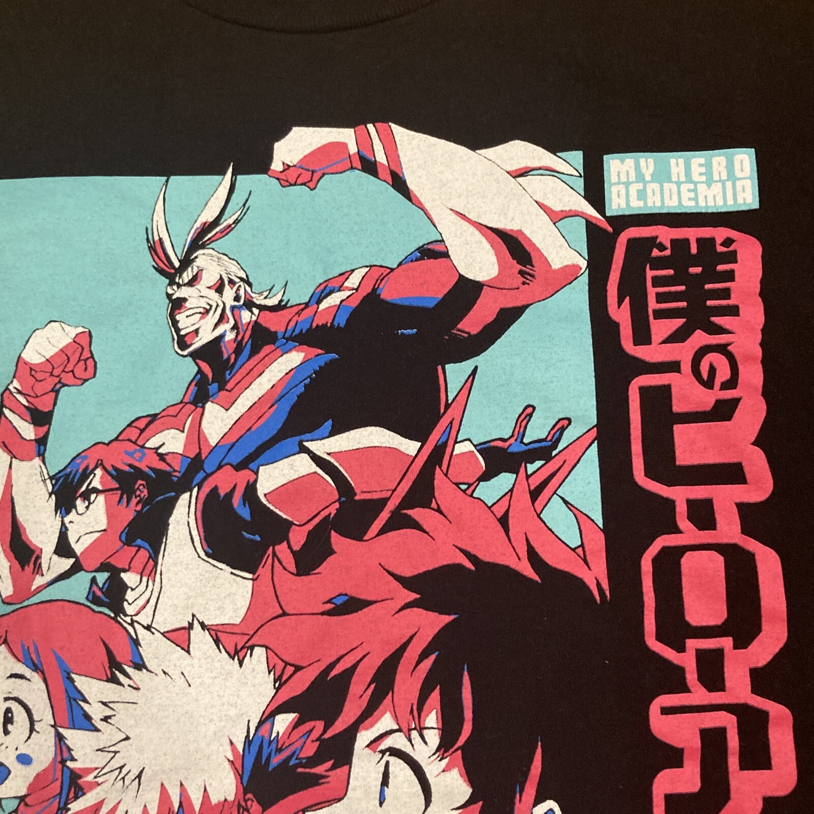My Hero Academia Mens Shirt Size Medium Black Anime Graphic Tee Japan