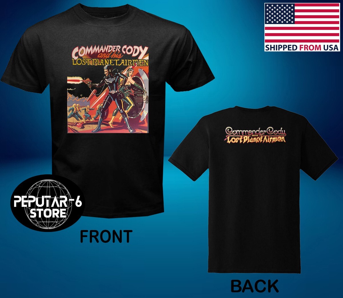Commander Cody And His Lost Planetairmen Men&rsquo;s Black Size S-5XL