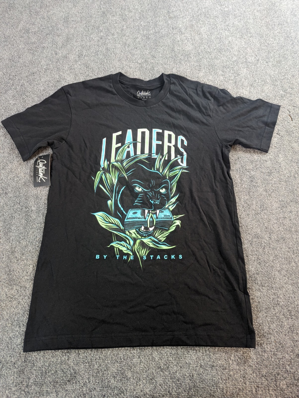 Outrank T-Shirt Men&rsquo;s M Black Graphic Print Leaders NWT