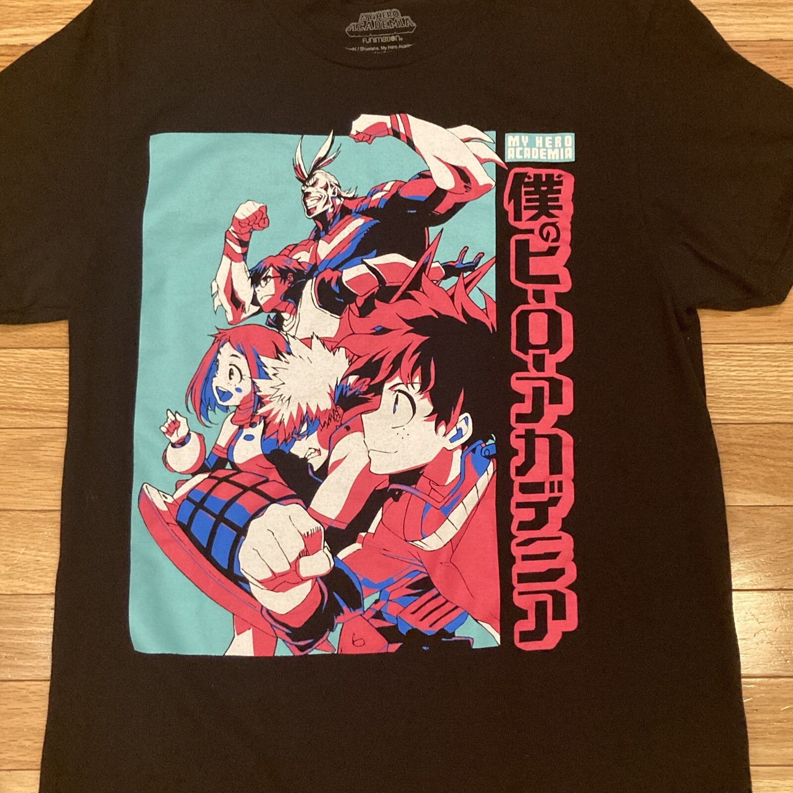 My Hero Academia Mens Shirt Size Medium Black Anime Graphic Tee Japan
