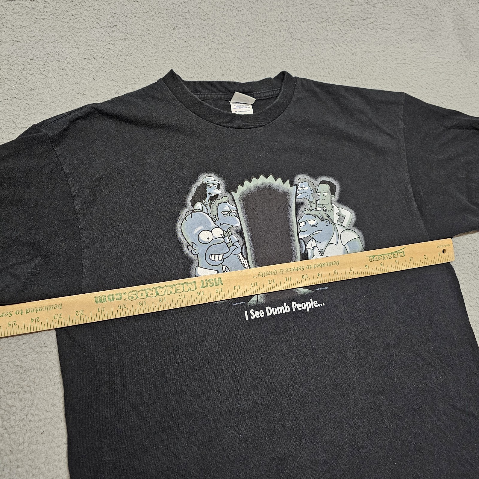 Vintage The Simpsons 2001 Shirt I See Dumb People Bart Homer Graphic Tee Size XL